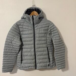 Black Diamond Access 700 Down Hoody Puffer Jacket Light Gray Gorpcore-Large